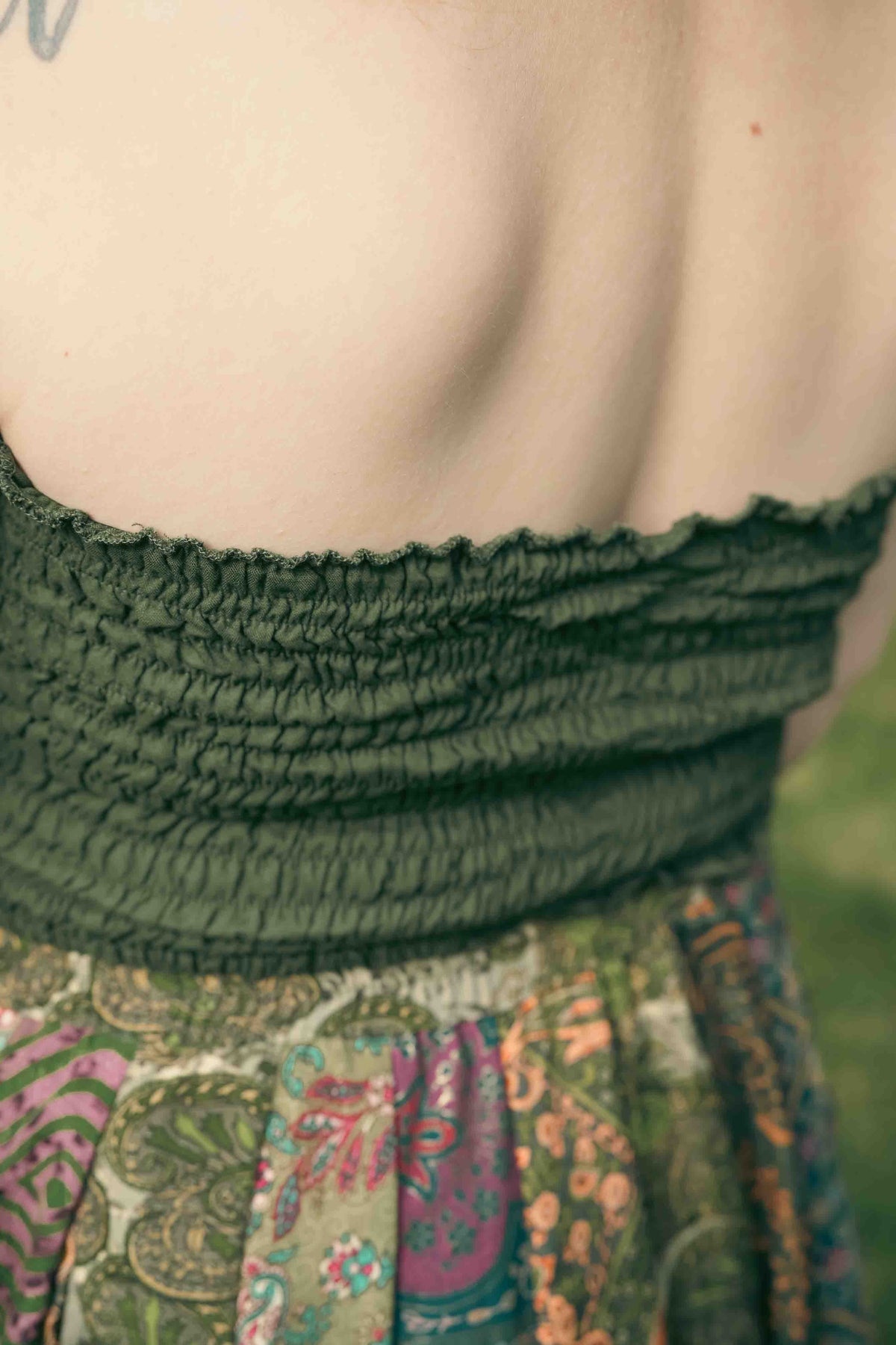 Little Petal Top in Dark Forest Green