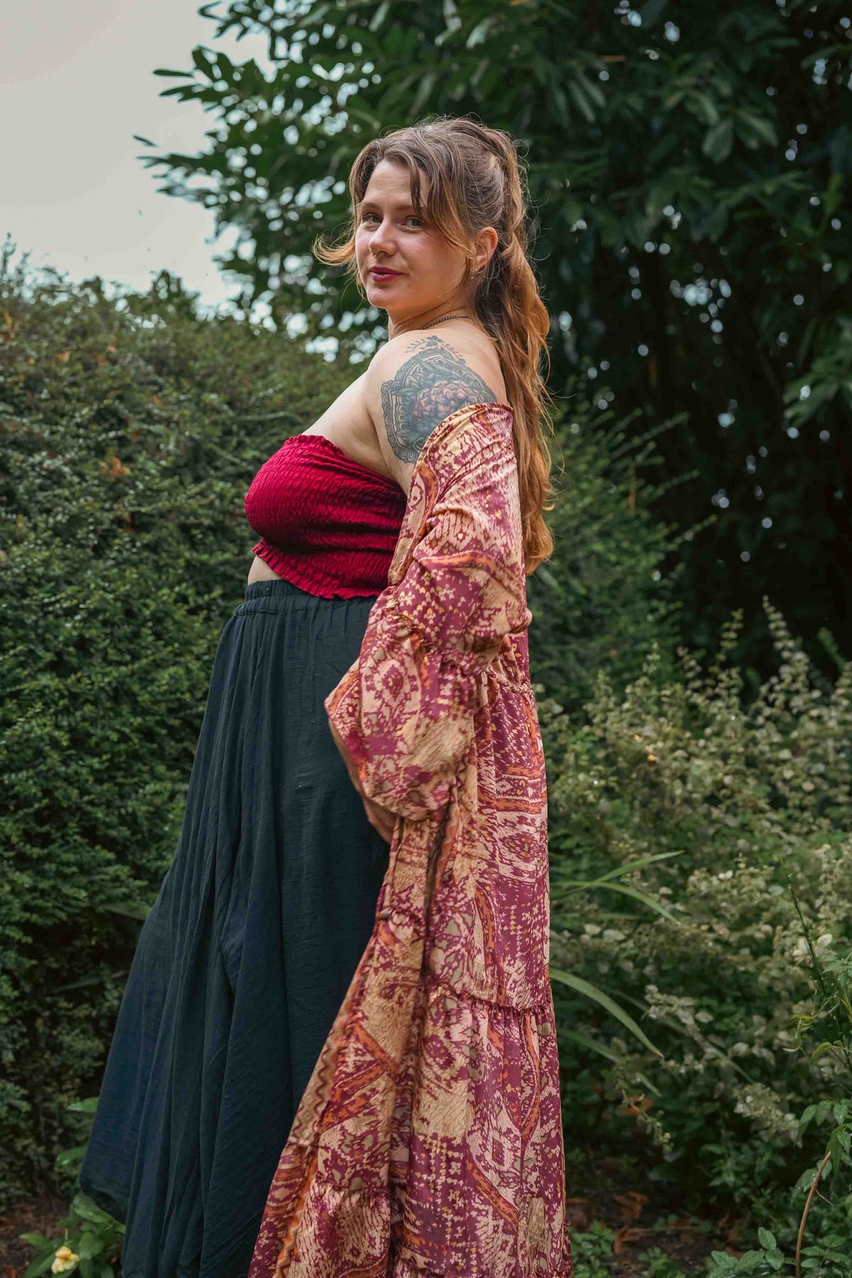 Little Petal Top in Deep Red