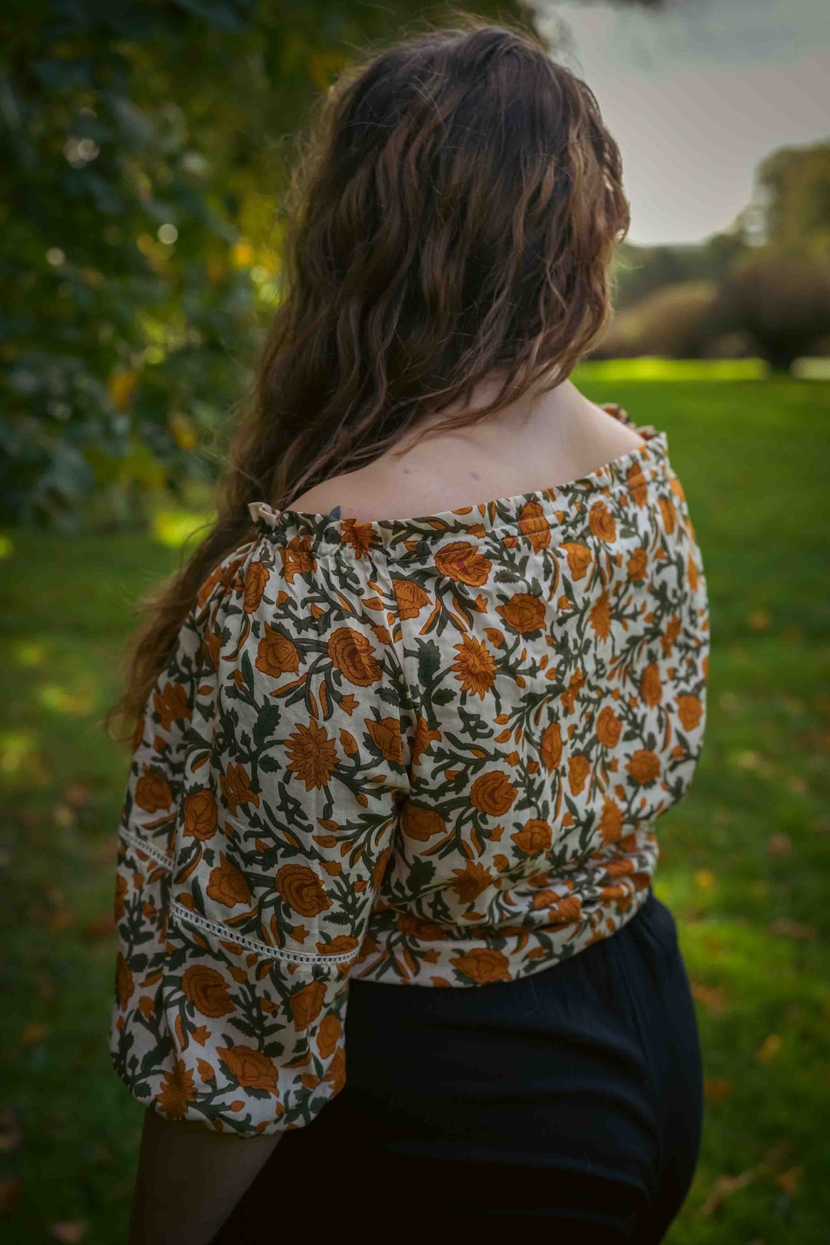 Maiden Blouse in Midnight Marigold