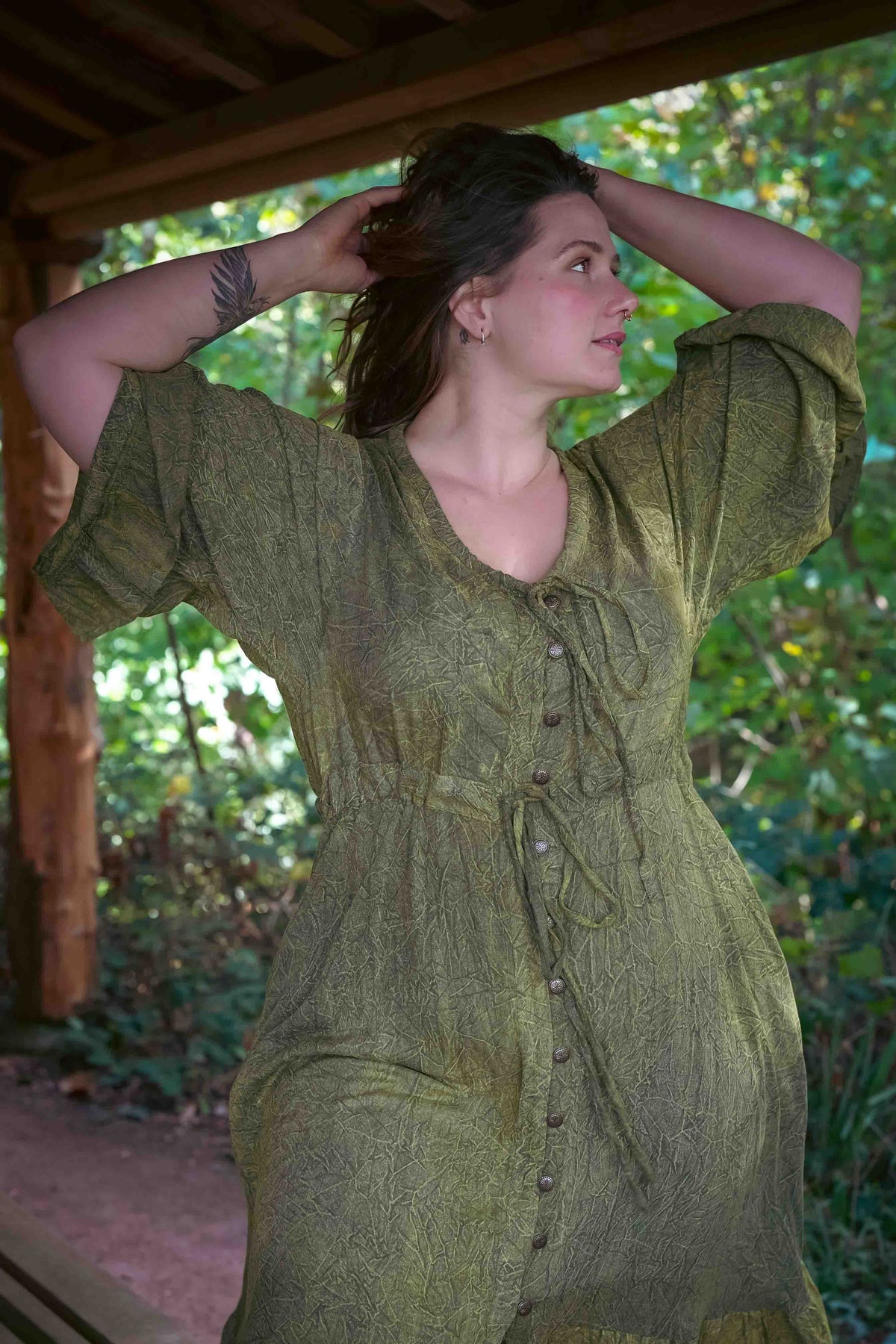 Sabrina Dress in Moss