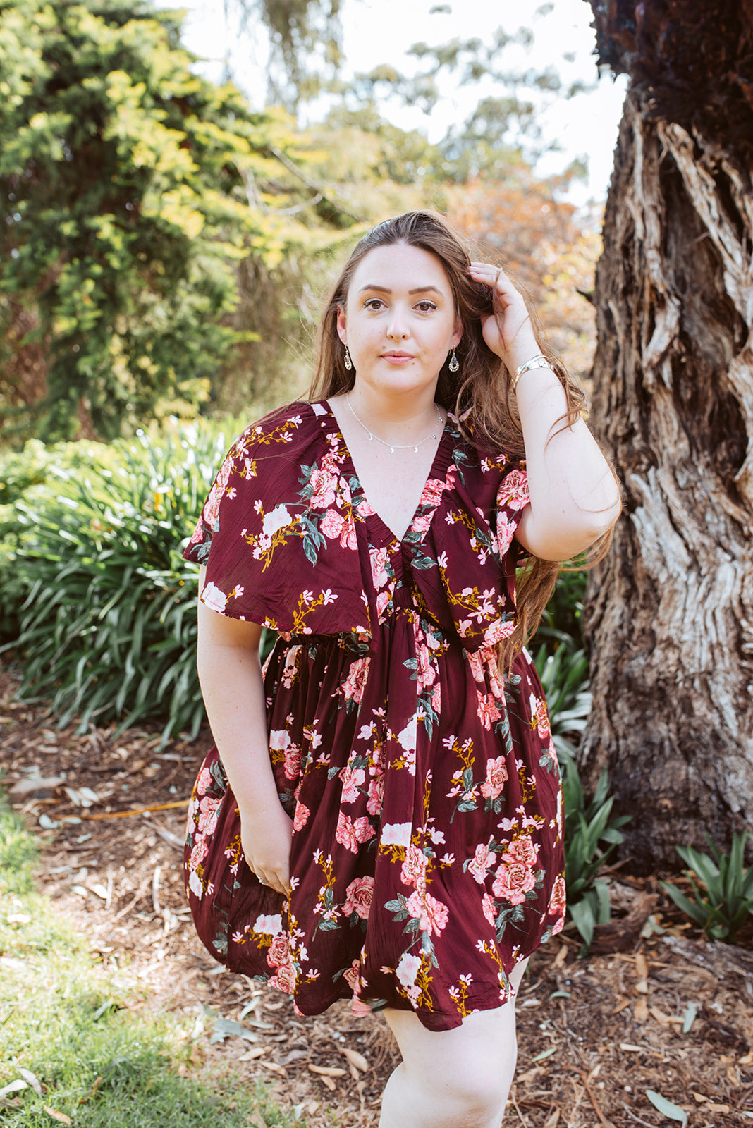 Butterfly Mini Dress in Rose